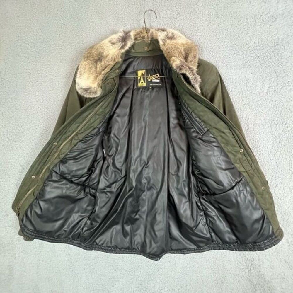 SKEA WOMENS FAUX SUEDE/VELVET AND FUR SKI JACKET SIZE 10 GREEN - Picture 4 of 14